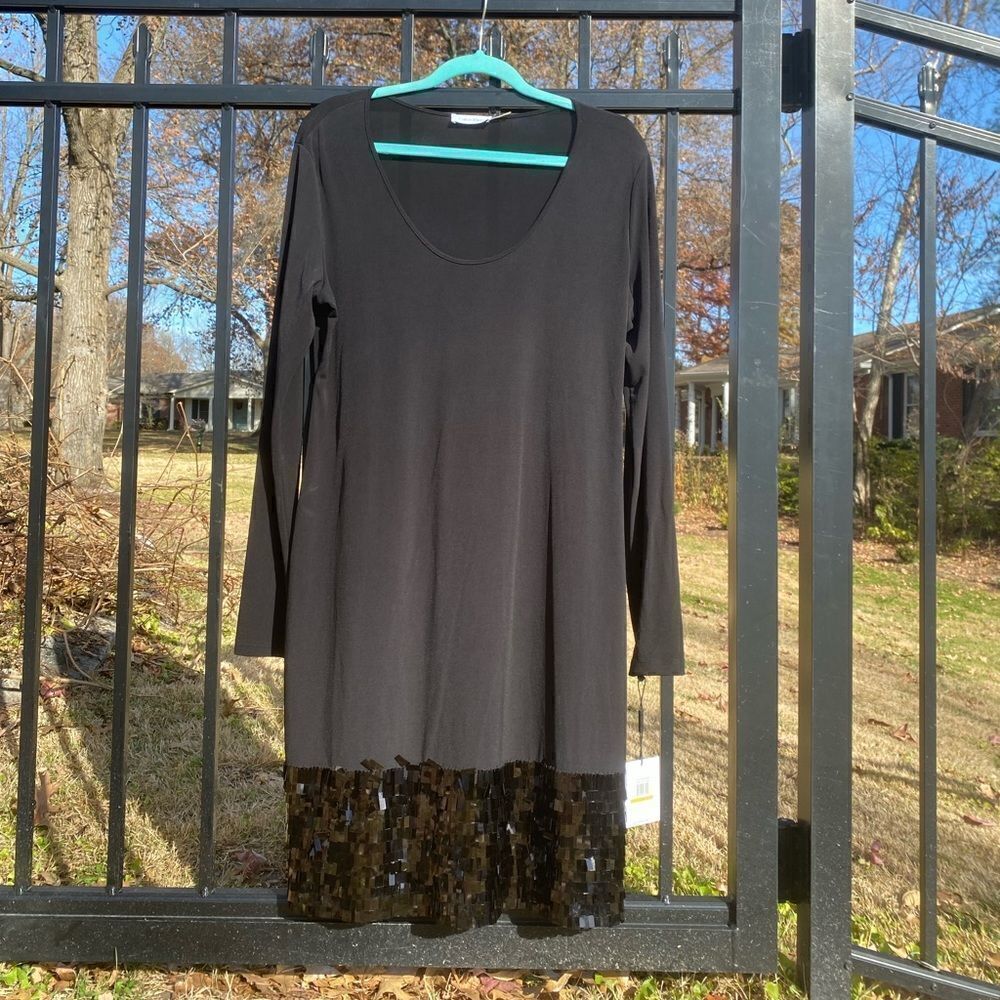 Calvin Klein Beaded Sequin Hem Dress NWT